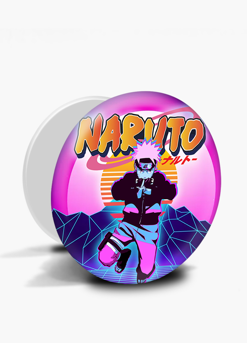 Попсокет (Popsockets) держатель для смартфона Наруто Узумаки (Naruto Uzumaki) (8754-2629) Черный MobiPrint (216836500)