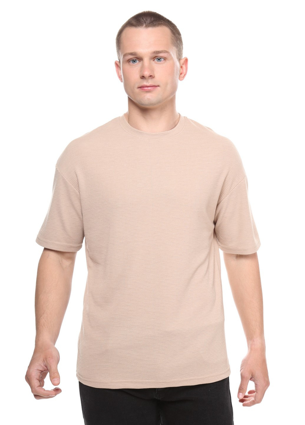 Комбинированная футболка 2787-ov xl бежевый (2000904149285) Figo