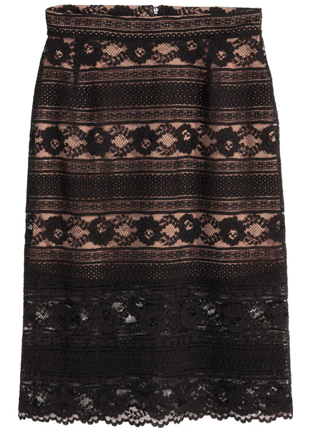 Черная кэжуал с орнаментом юбка H&M карандаш