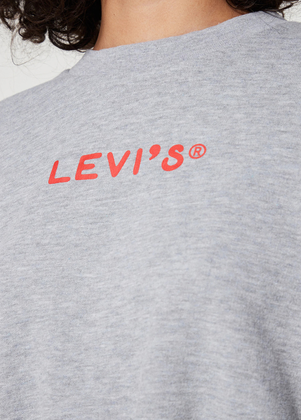 Свитшот Levi's - Прямой крой логотип серый кэжуал хлопок - (258245187)