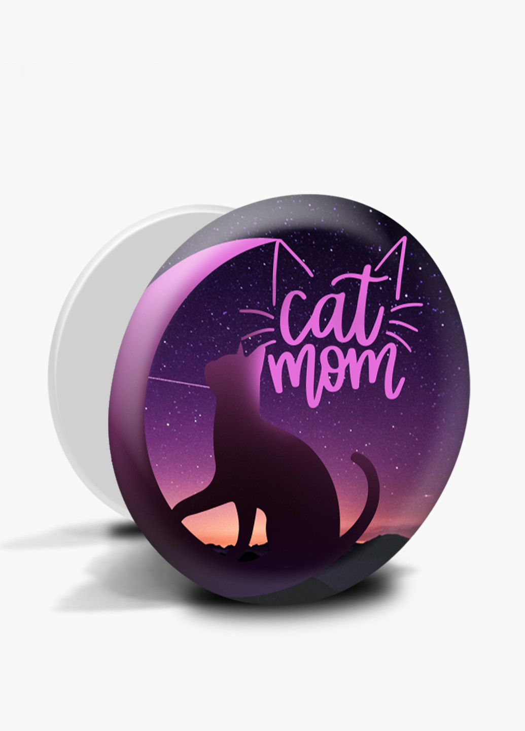 Попсокет (Popsockets) держатель для смартфона Cat Mom (8754-2845) Черный MobiPrint (221548636)