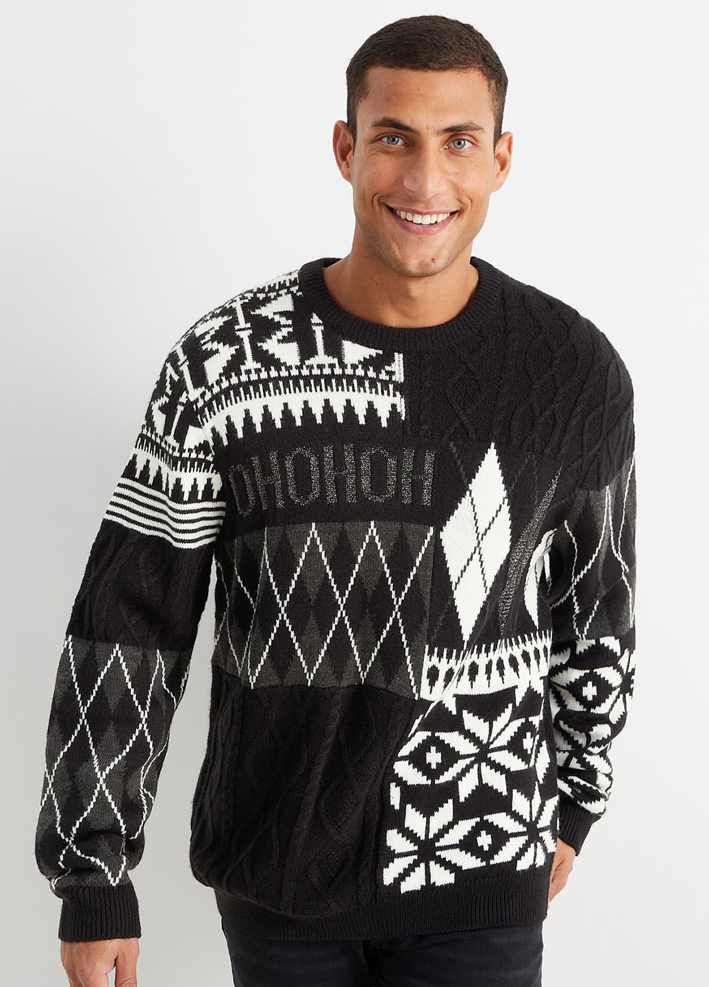 Черно-белый зимний джемпер джемпер C&A