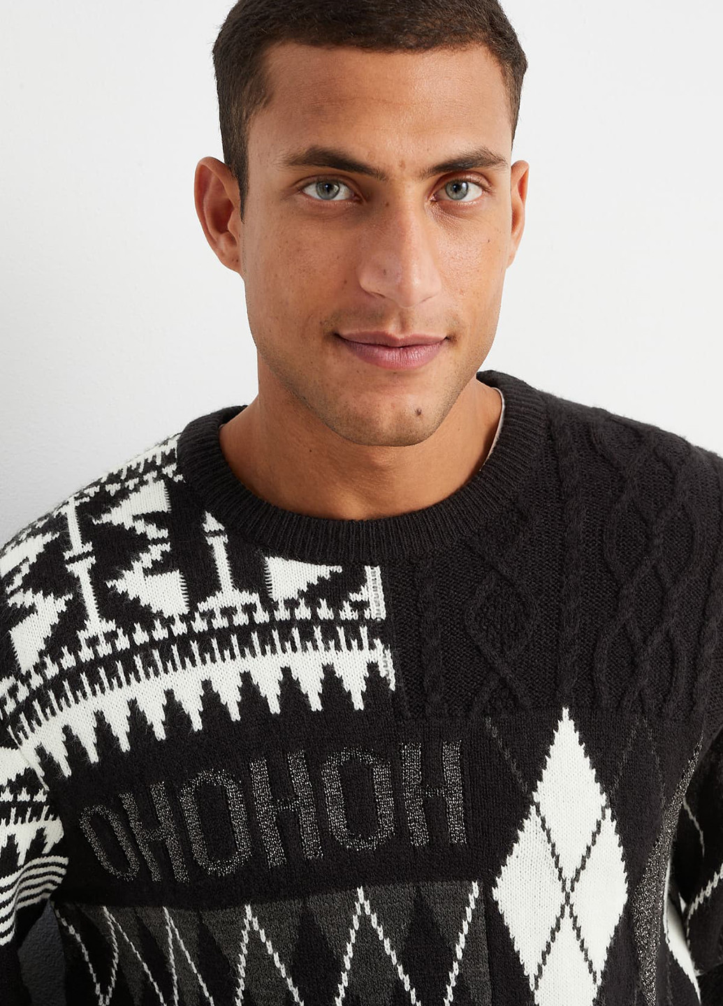 Черно-белый зимний джемпер джемпер C&A