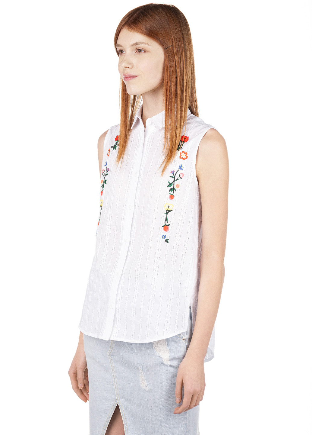 Белая летняя блуза SJYP