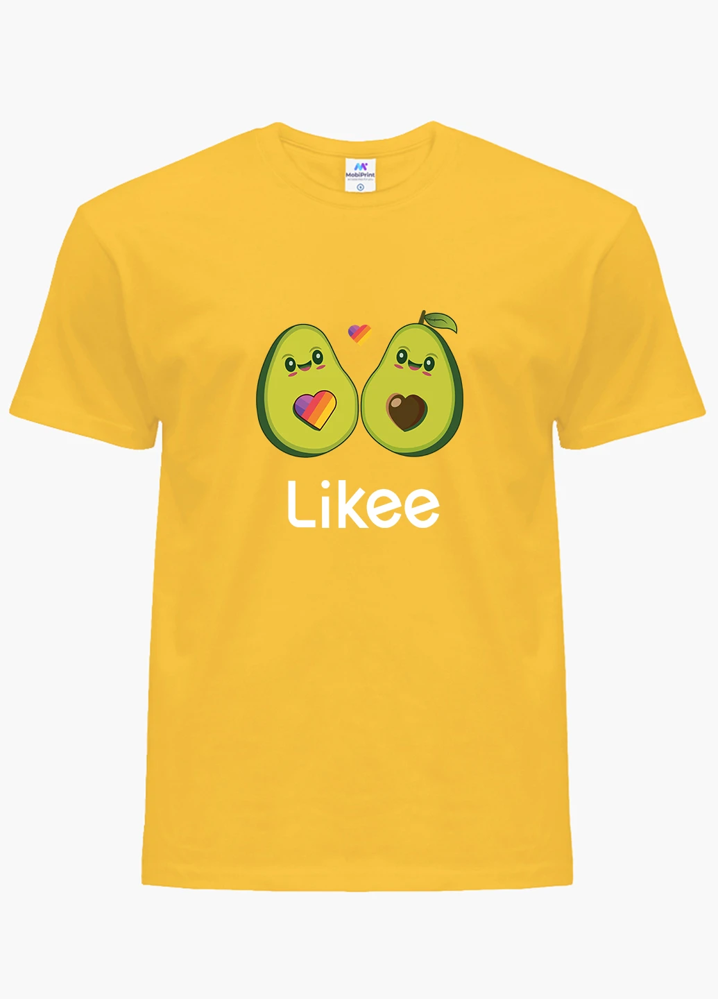 Жовта демісезонна футболка дитяча лайк авокадо (likee avocado) (9224-1031) MobiPrint