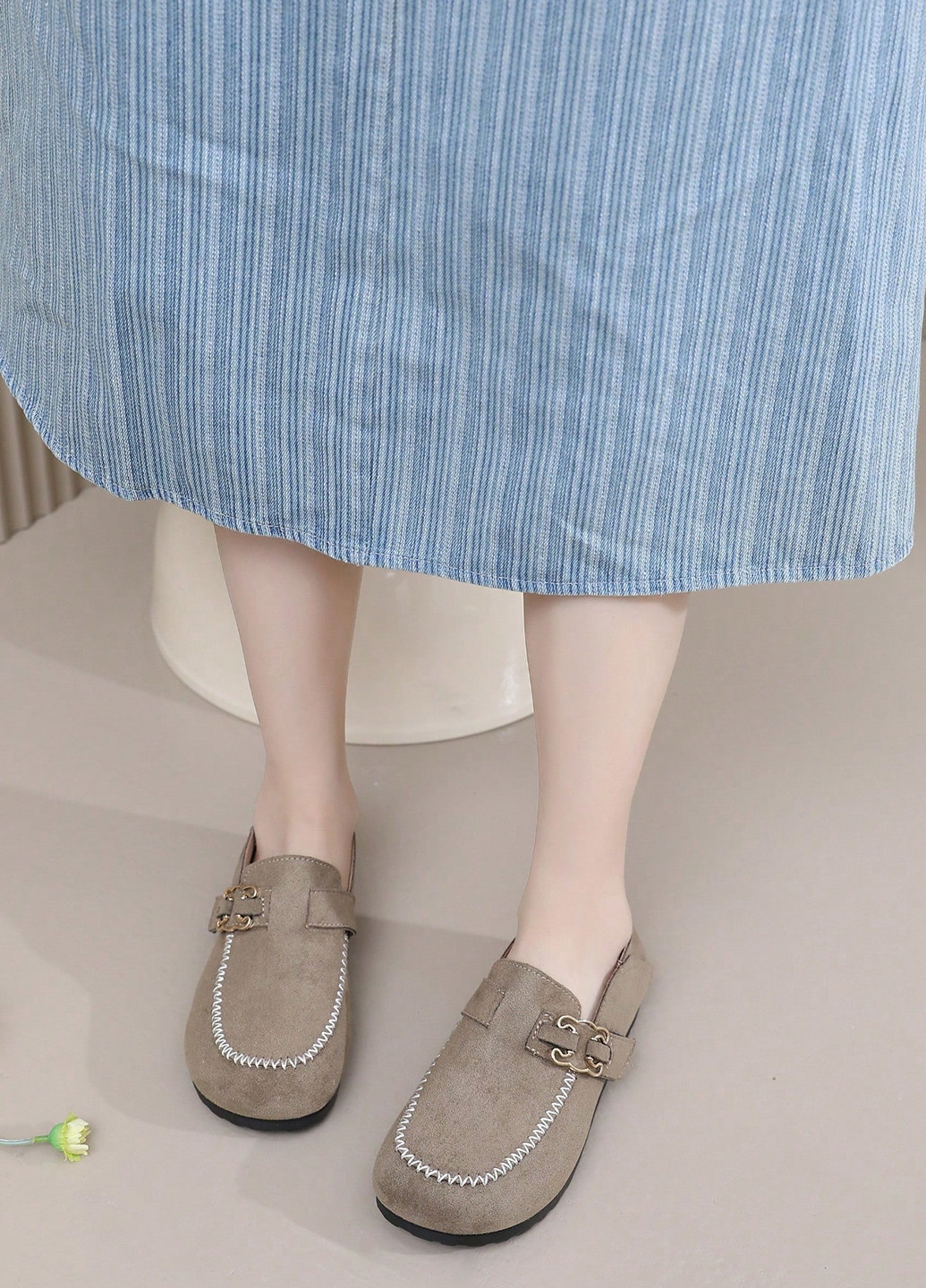 SHEIN Лоферы лоферы темно-бежевый з текстиль, китай — демисезон (365782606)