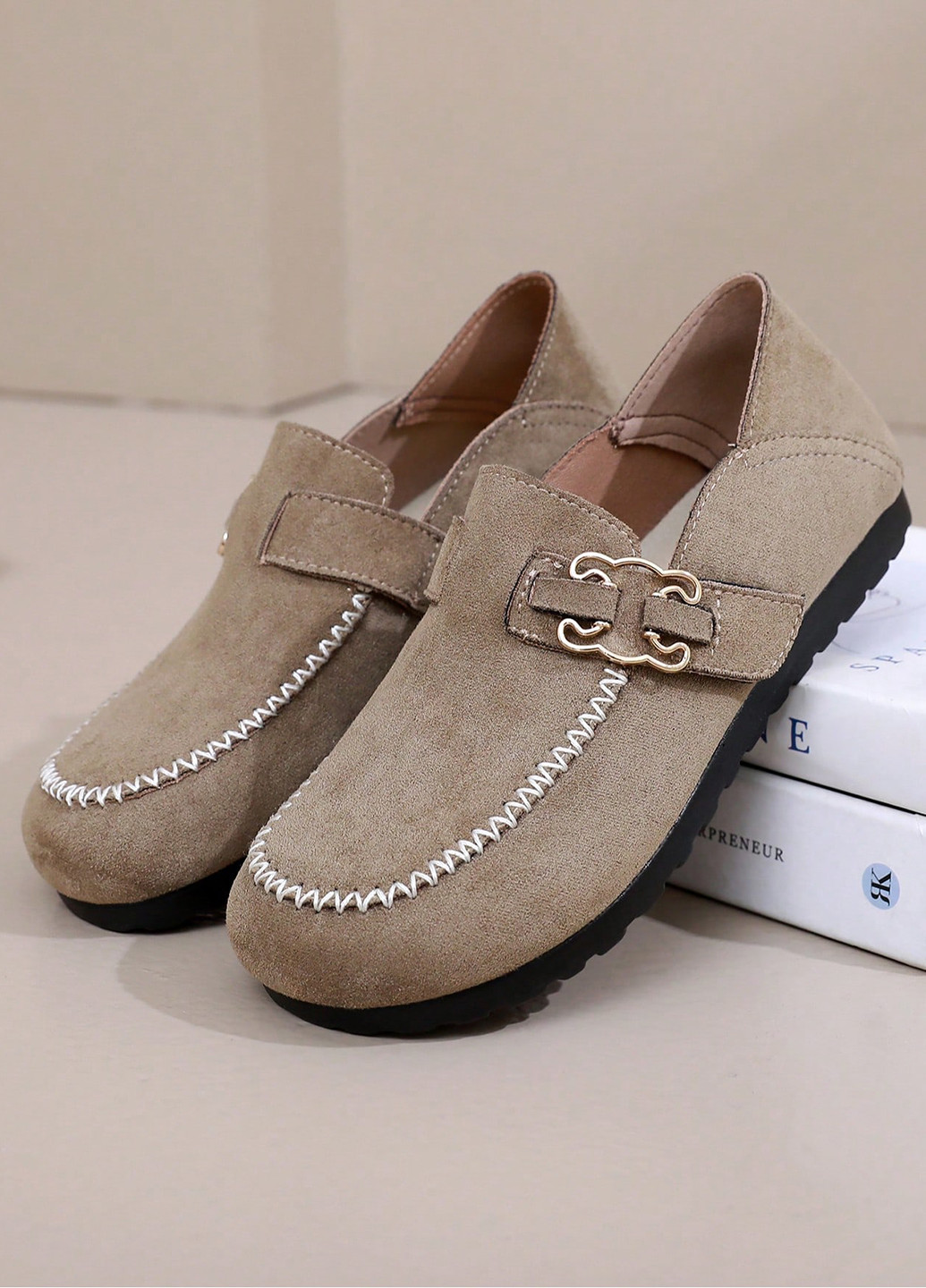 SHEIN Лоферы лоферы темно-бежевый з текстиль, китай — демисезон (365782606)