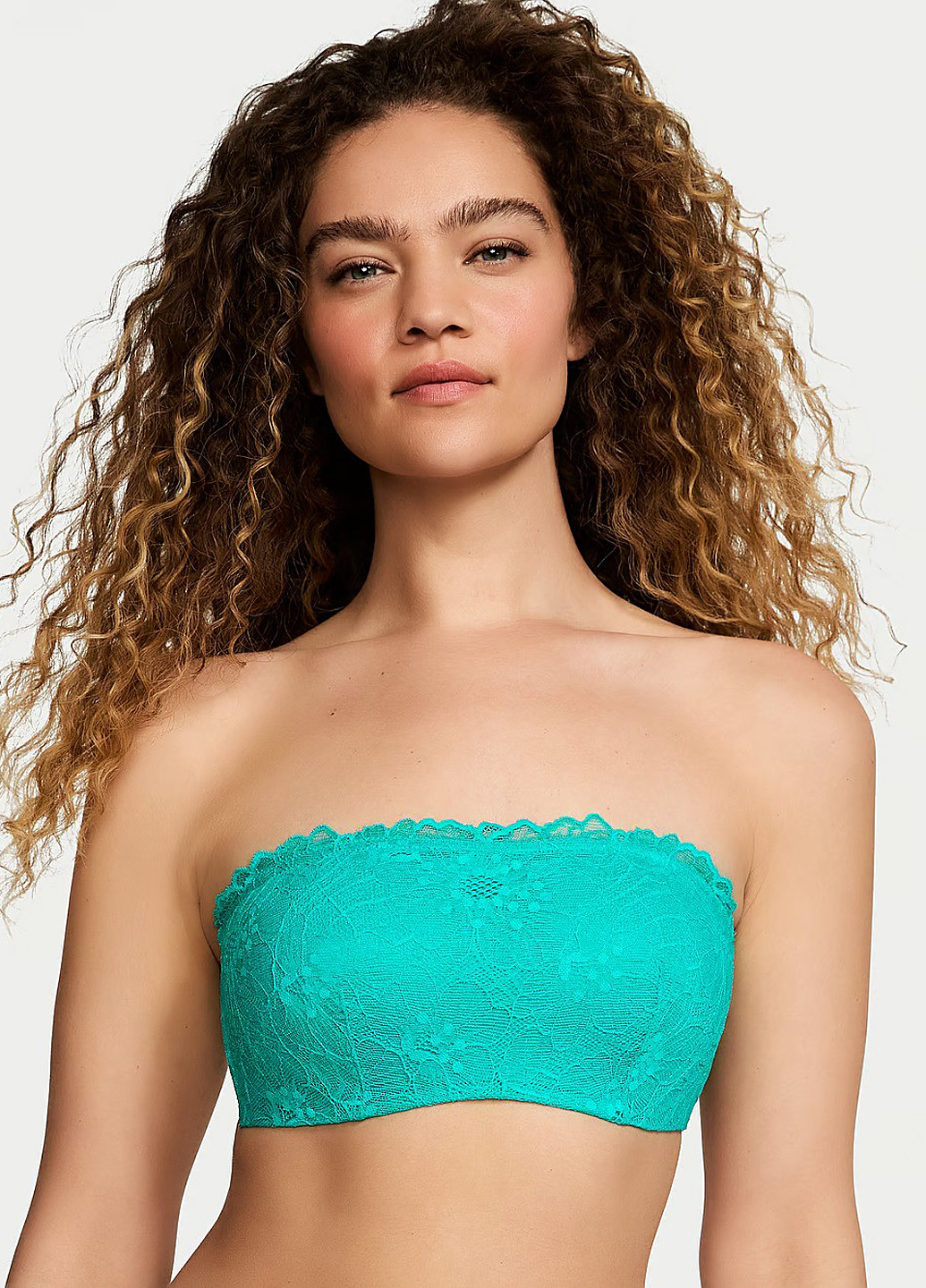 Зелёный топ бюстгальтер Victoria's Secret без косточек полиамид