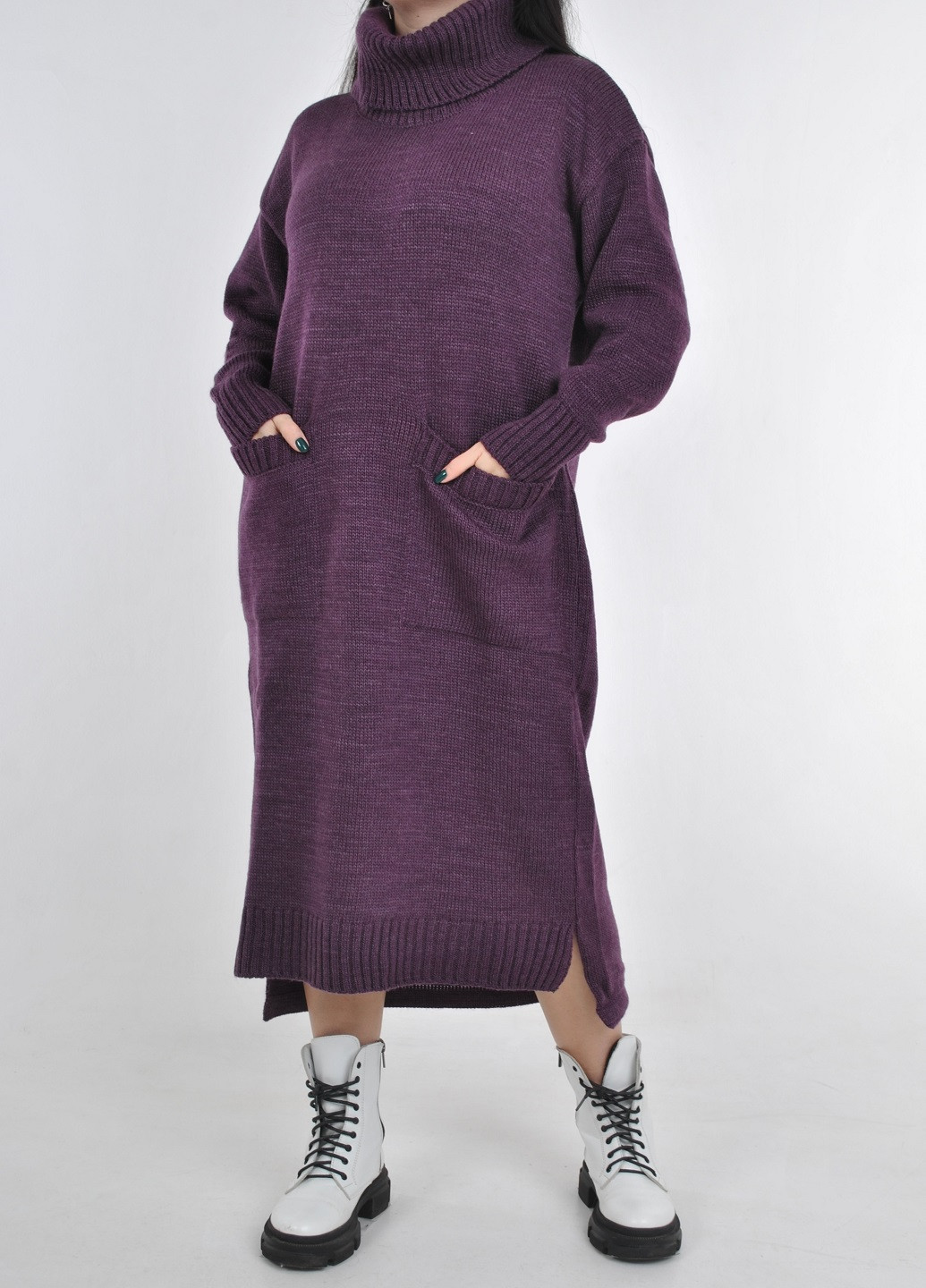 Фіолетова кежуал сукня оверсайз Fashion Club однотонна