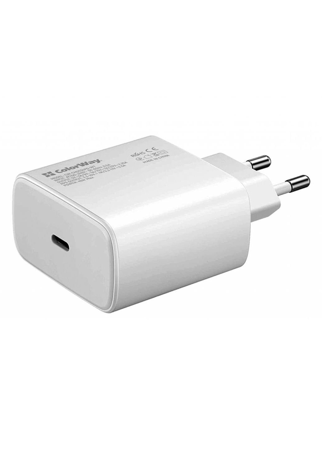 Зарядное устройство (CW-CHS034PD-WT) Colorway power delivery port pps usb type-c (45w) white (253507255)