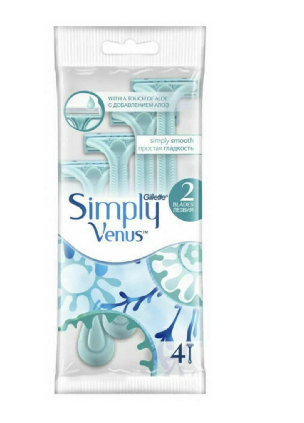 Одноразові бритви для гоління Simply Venus 2 Basic, 4шт Gillette (253725018)