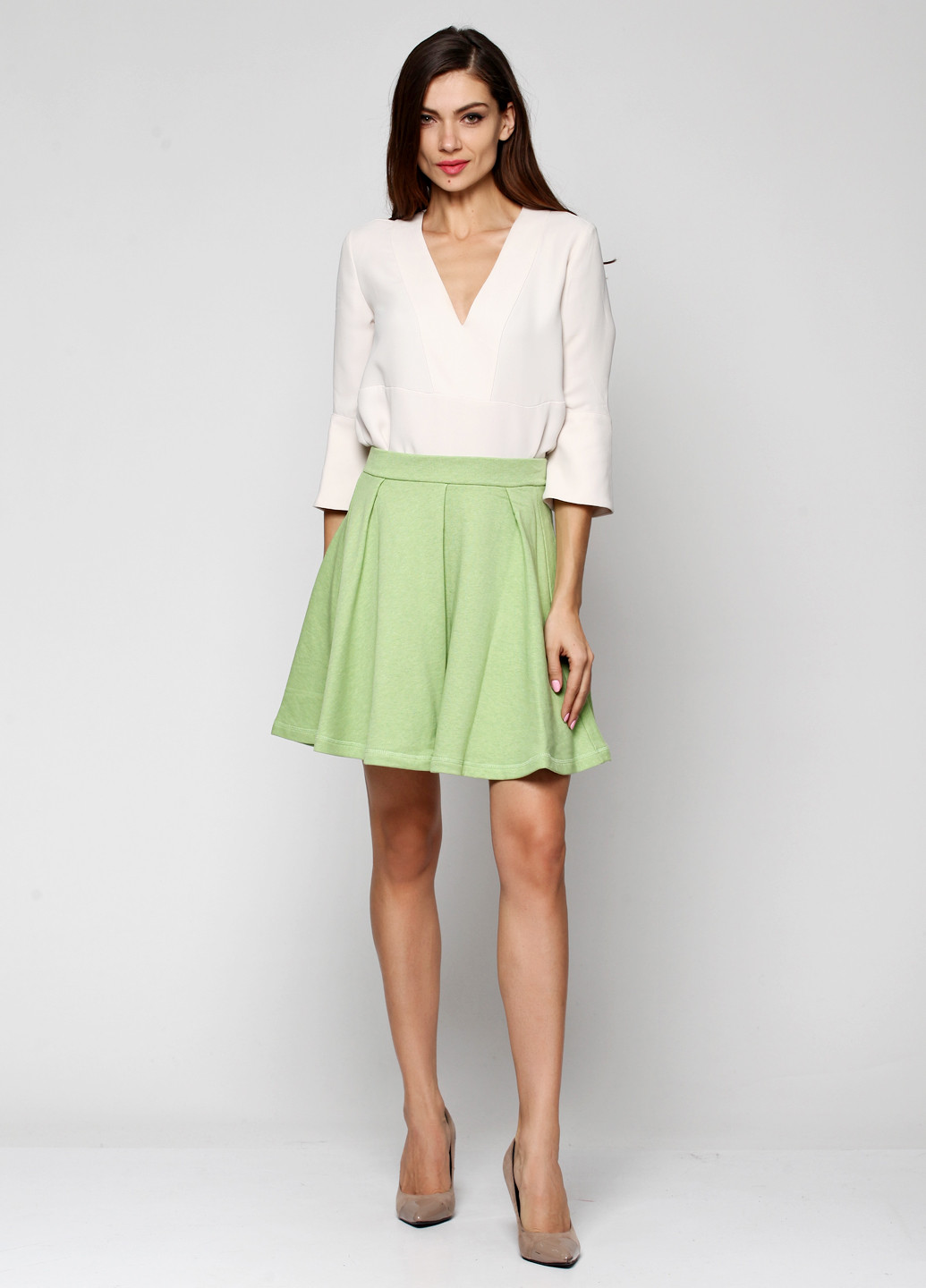Светло-зеленая кэжуал однотонная юбка & Other Stories