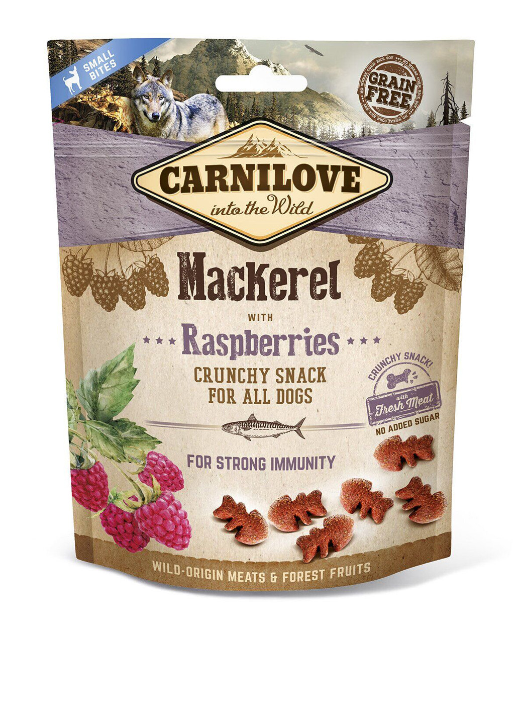 Лакомство для собак Mackerel with Raspberries, 200 г Carnilove (199391639)