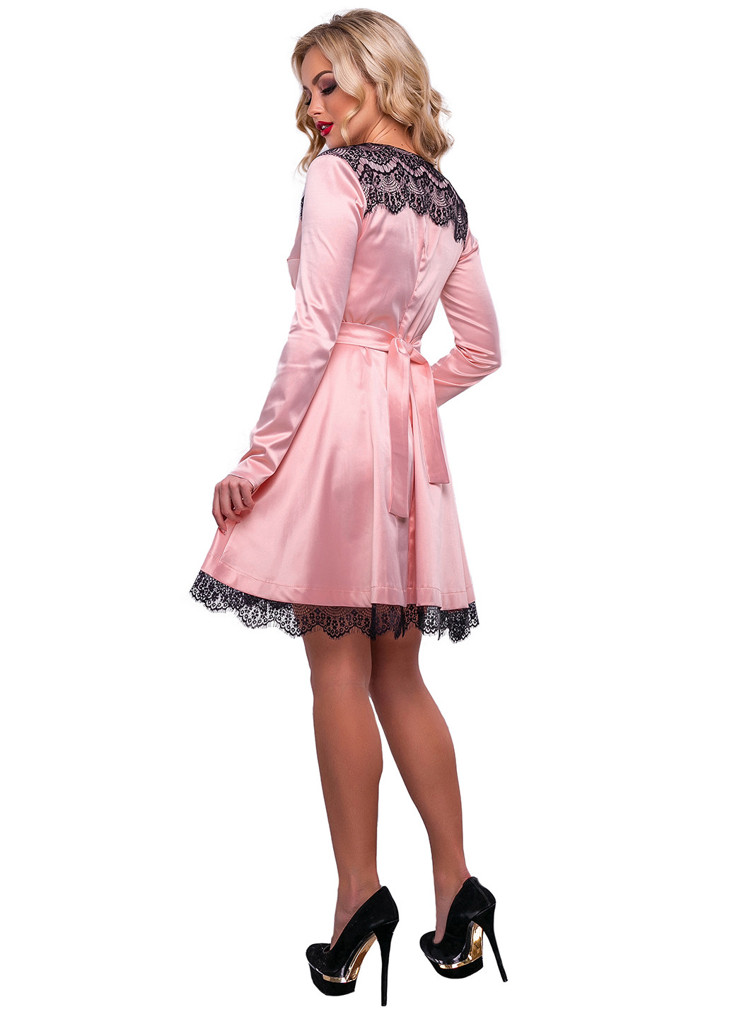 Розовое кэжуал платье ST-Seventeen однотонное