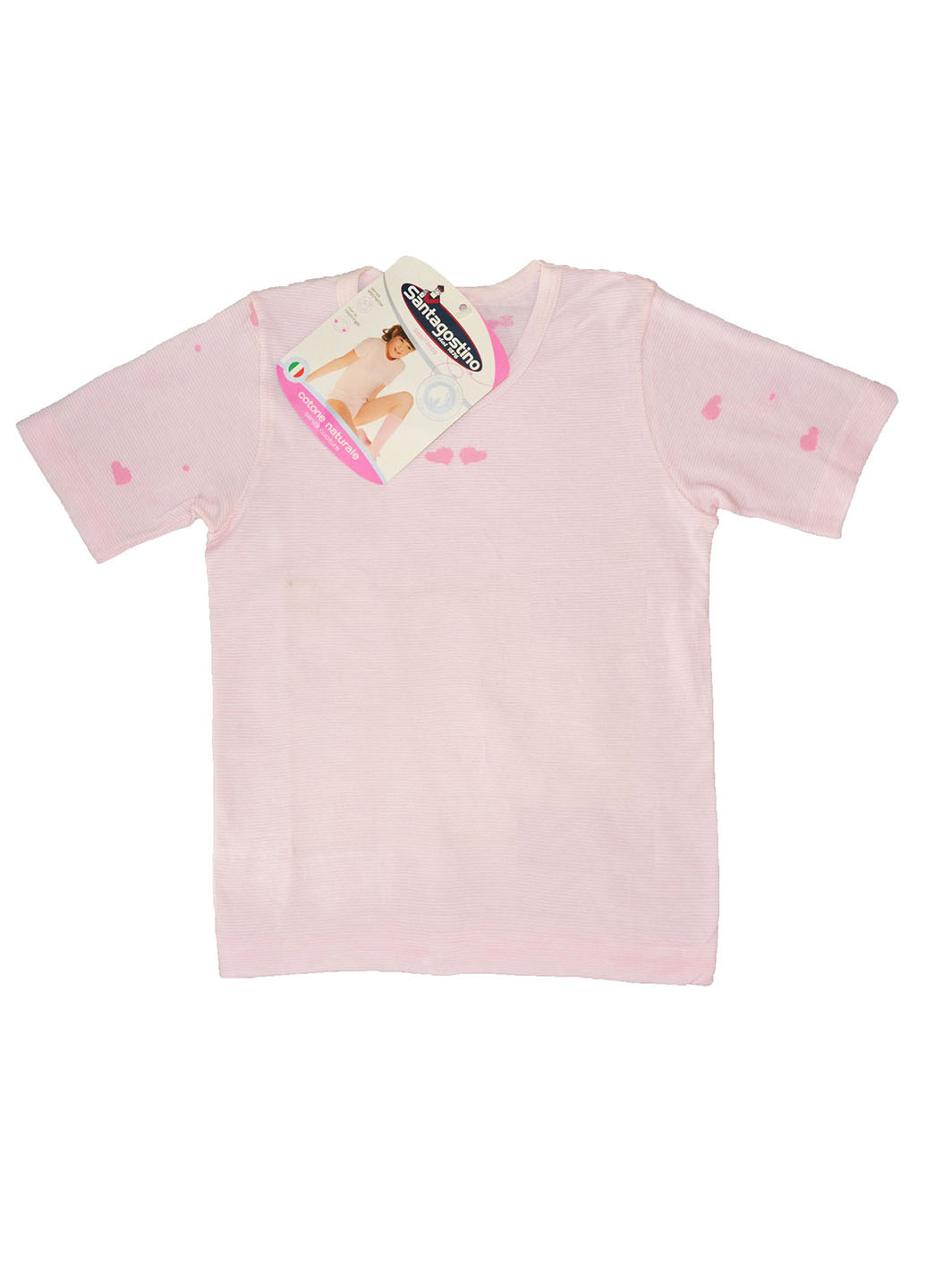 Розовая летняя футболка с коротким рукавом Santagostino
