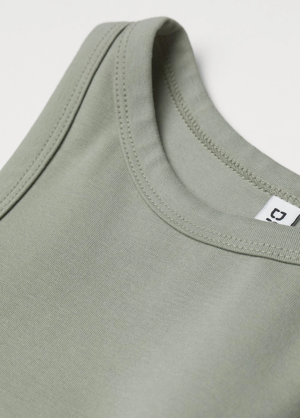 Оливковое (хаки) кэжуал платье платье-майка H&M однотонное