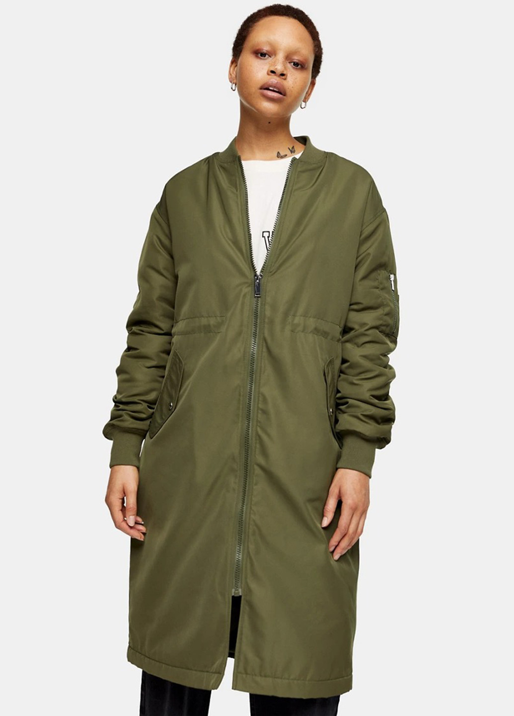 Оливкова (хакі) демісезонна куртка Topshop