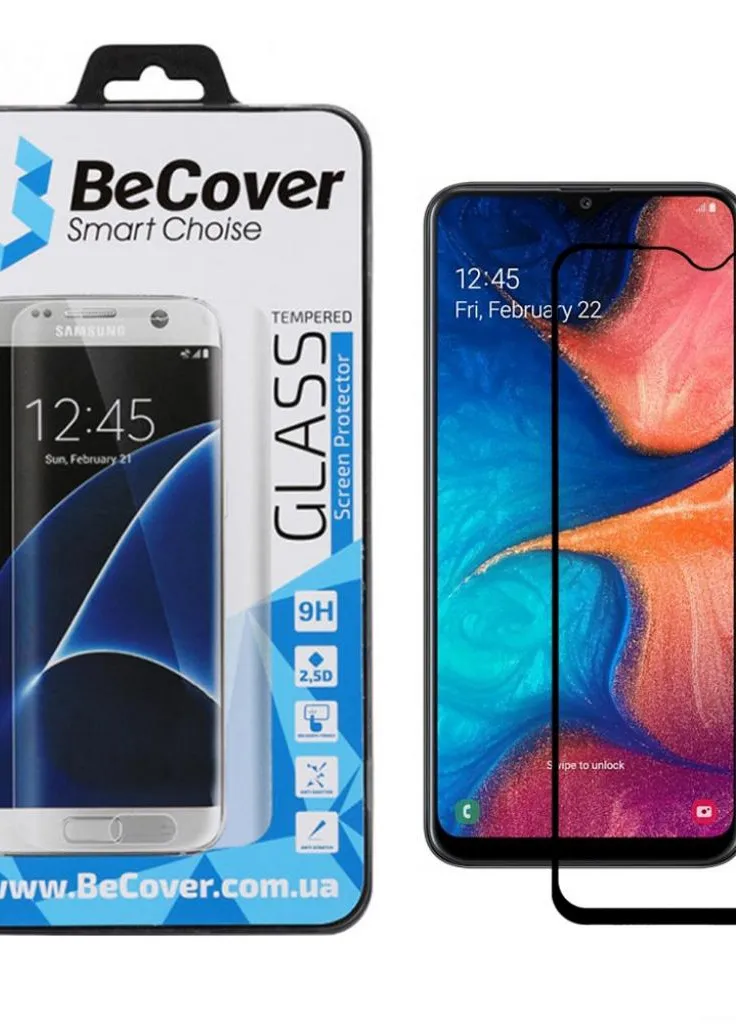 Скло захисне Samsung Galaxy A20 SM-A205 Black (703678) BeCover (203978492)