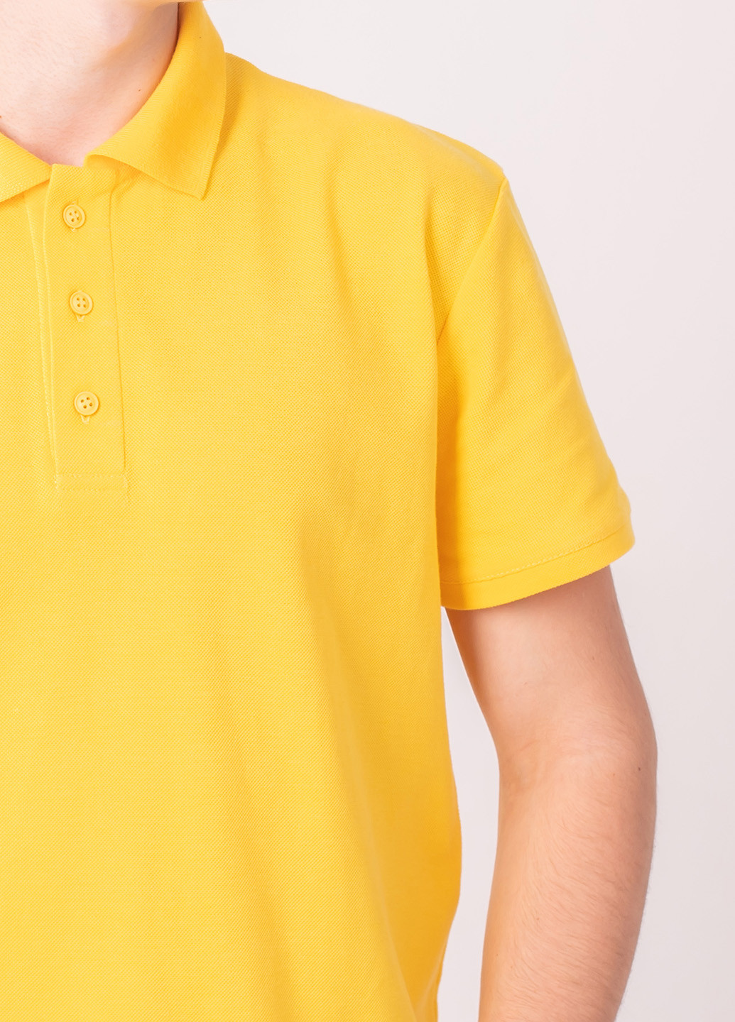Желтая футболка-футболка поло чоловіча для мужчин TvoePolo однотонная
