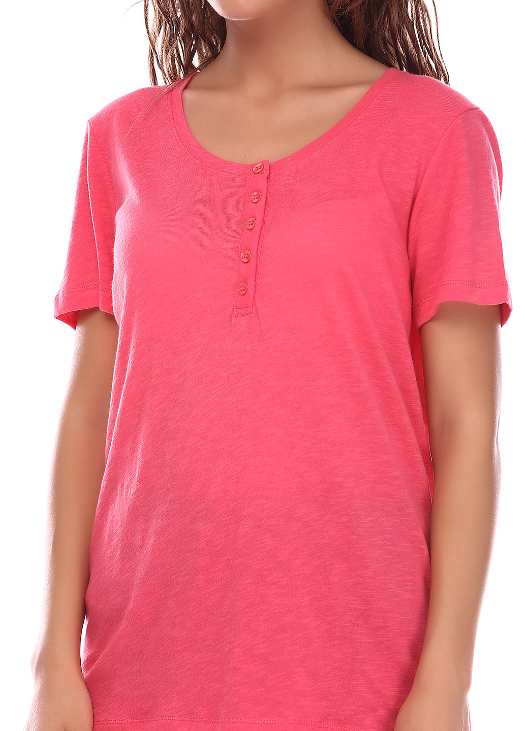 Розовая летняя футболка с коротким рукавом Zone