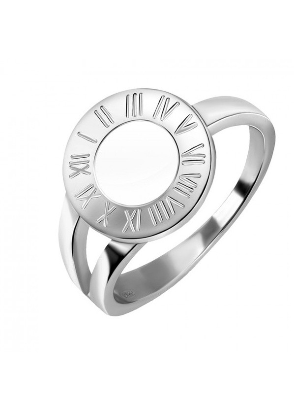 Срібний перстень з білою емаллю Годинки UMAX (239400198)