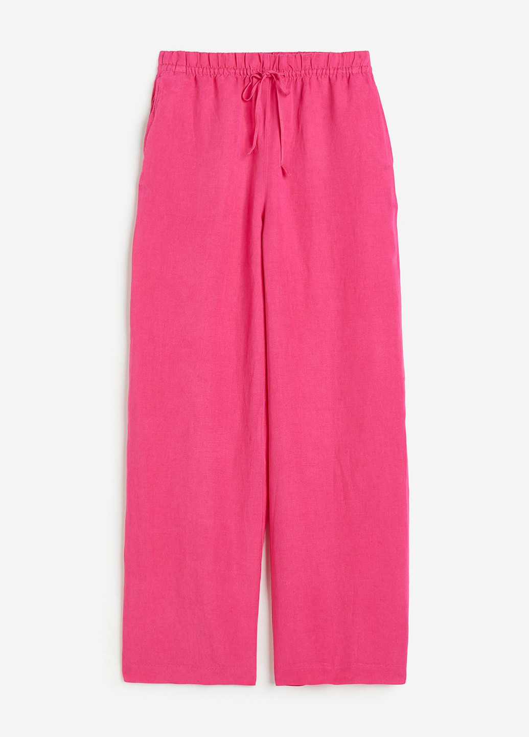 Малиновые кэжуал летние прямые брюки H&M