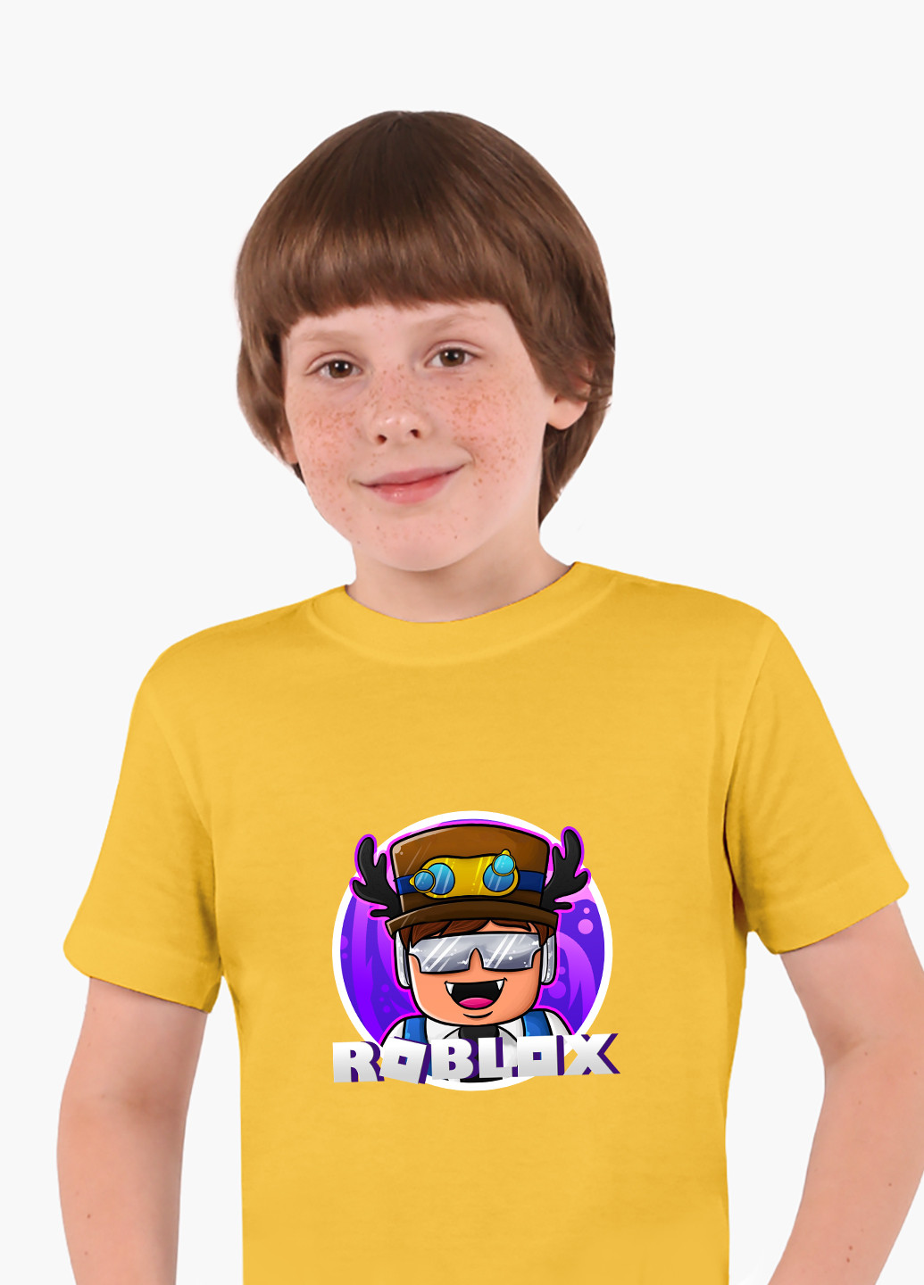 Желтая демисезонная футболка детская роблокс (roblox)(9224-1218) MobiPrint