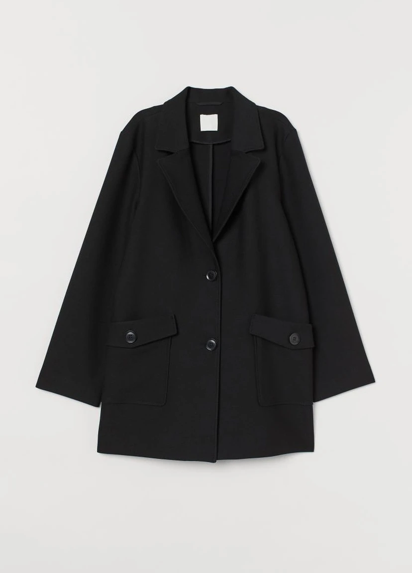 Черное демисезонное Короткое пальто H&M