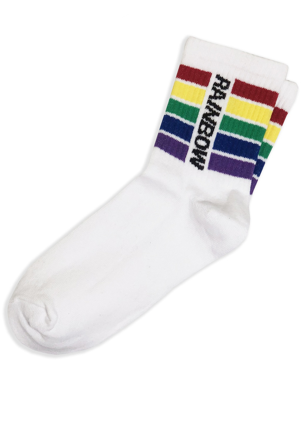 Белые носки neseli athletic радуга LOMM рисунки (211942677)