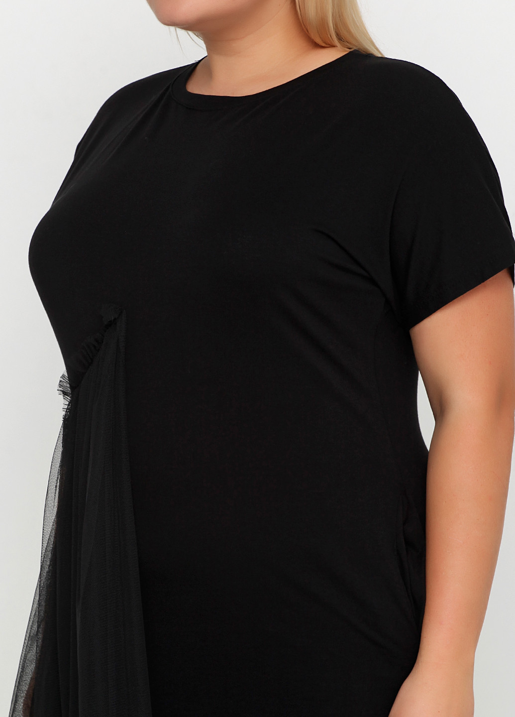 Черное кэжуал платье платье-футболка Timiami однотонное