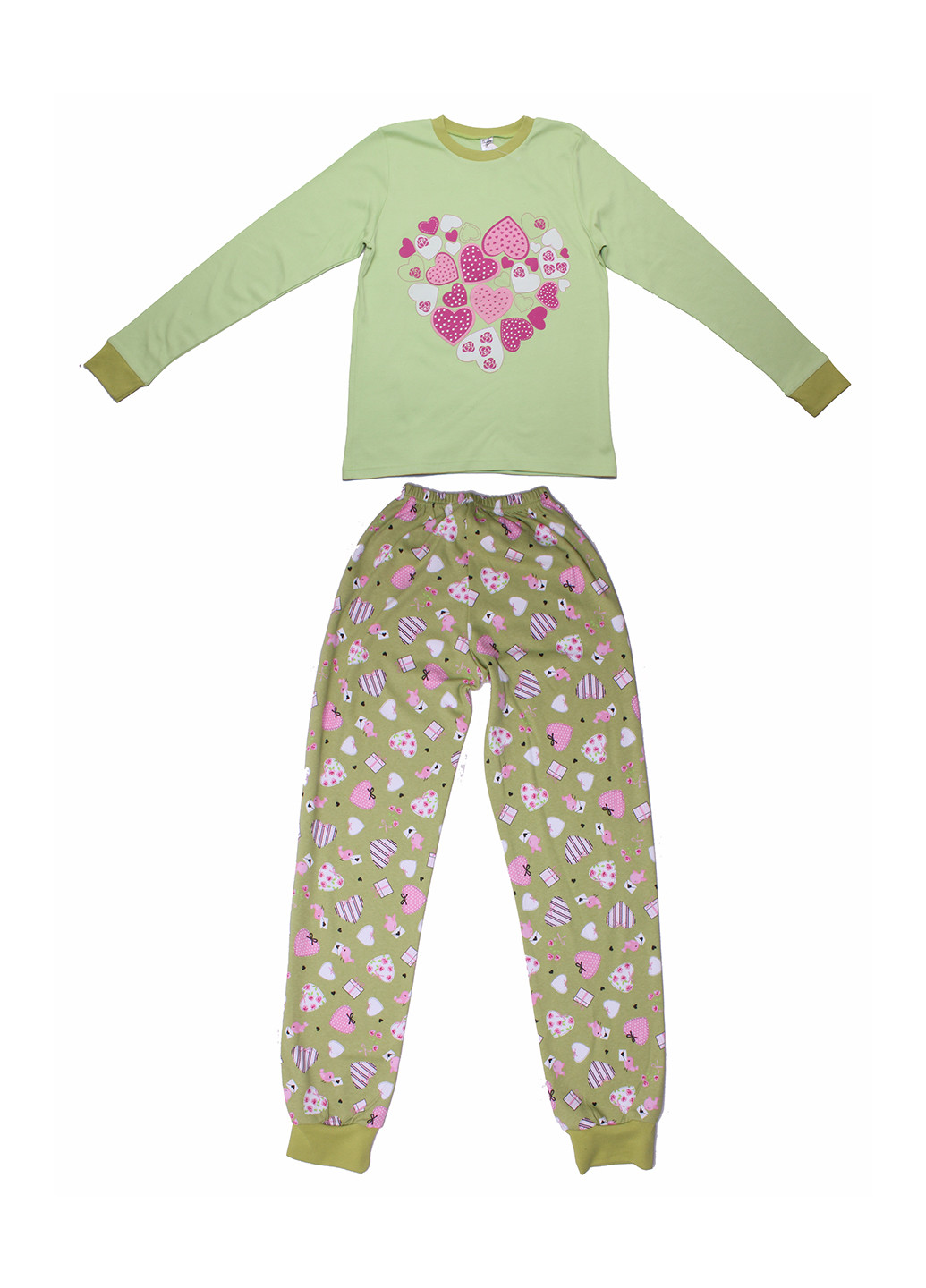 Салатова всесезон пижама (лонгслив, брюки) лонгслив + брюки Валери-Текс