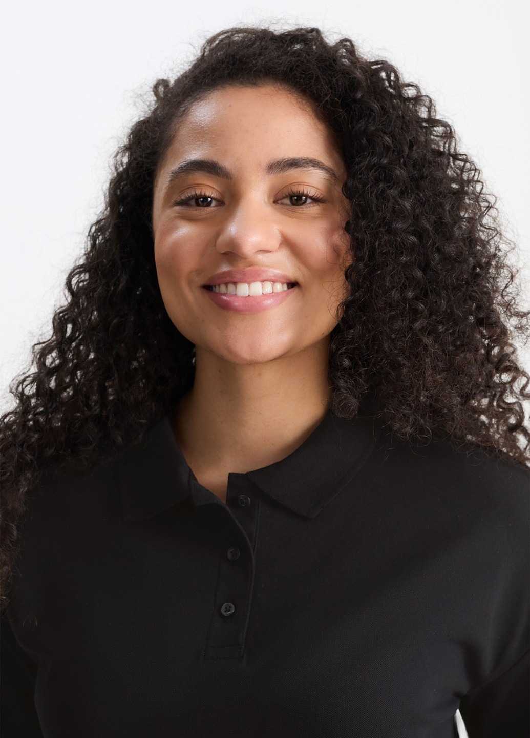 Черная женская футболка-поло C&A однотонная