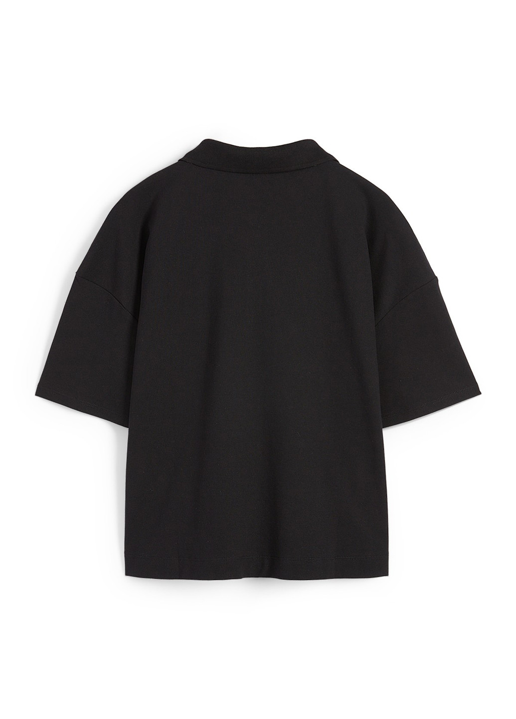 Черная женская футболка-поло C&A однотонная