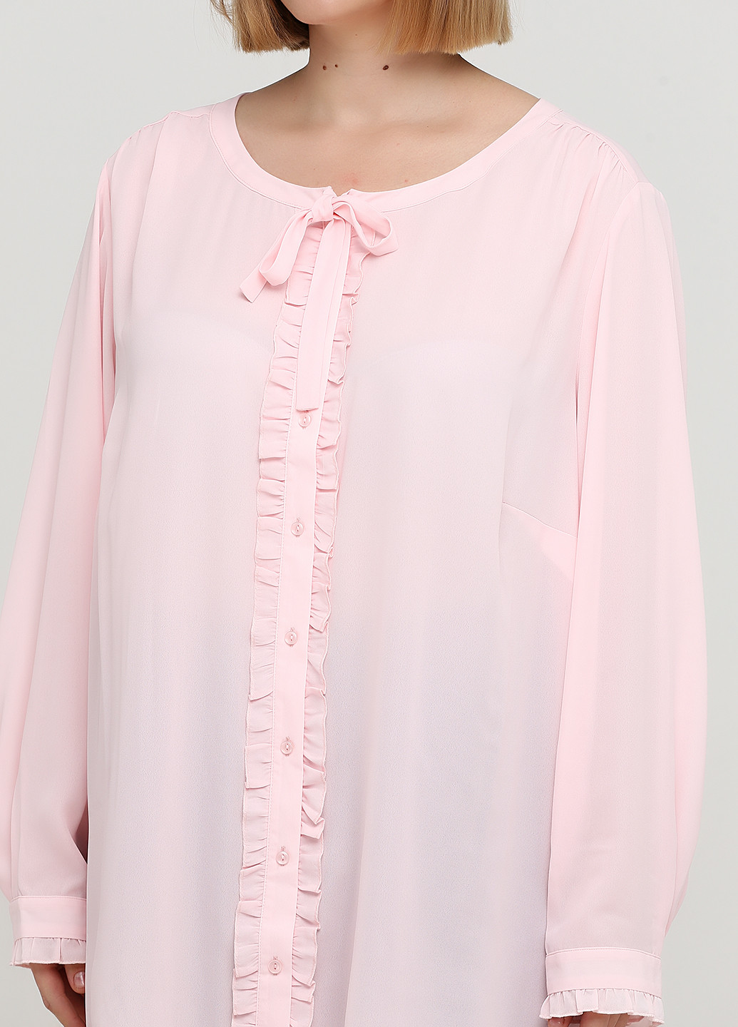 Блуза Sheego однотонная розовая кэжуал полиэстер