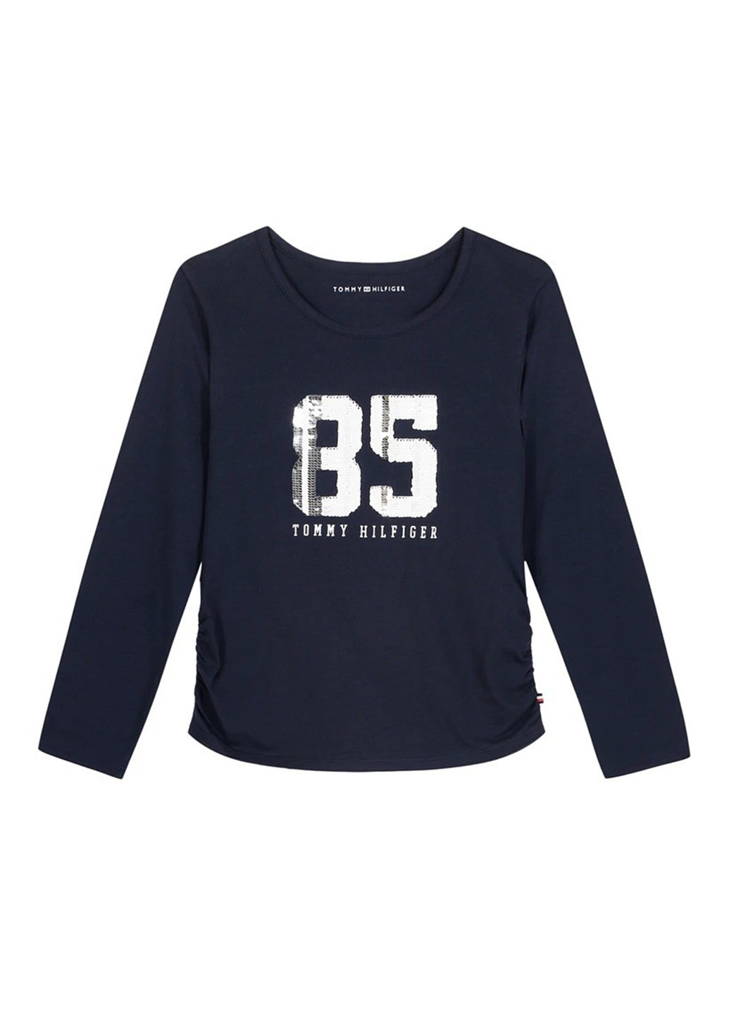 Темно-синий демисезонный кэжуал лонгслив Tommy Hilfiger с надписями