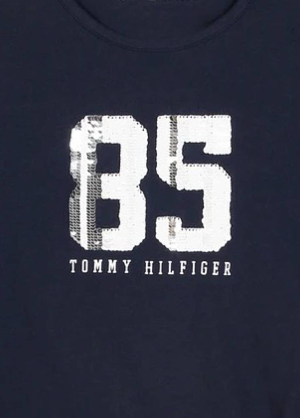 Темно-синий демисезонный кэжуал лонгслив Tommy Hilfiger с надписями