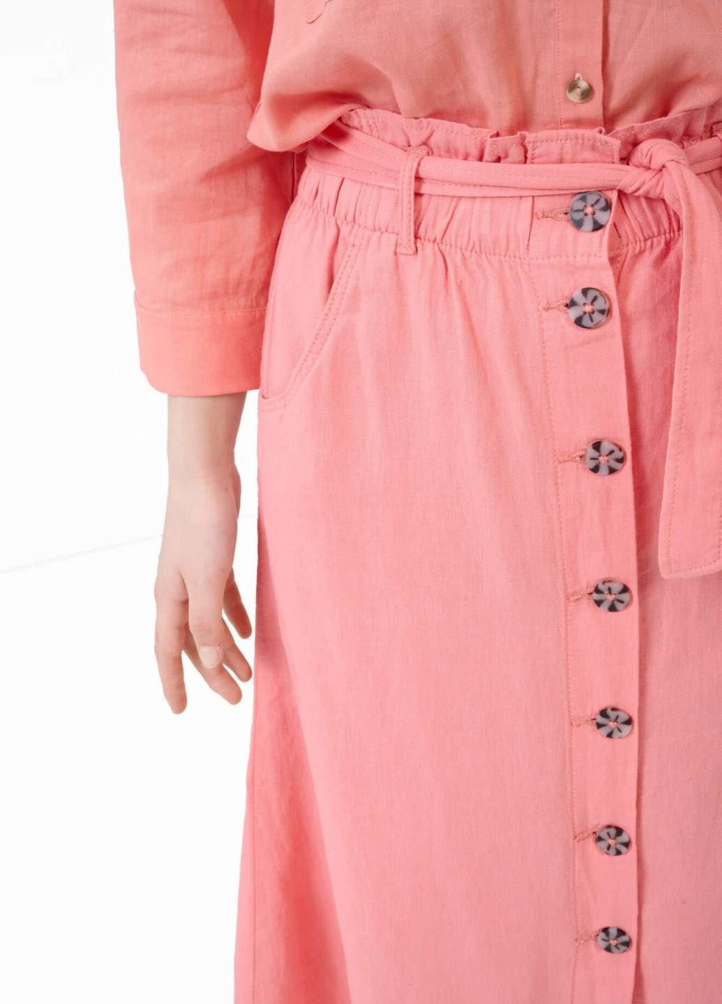 Персиковая кэжуал однотонная юбка Orsay а-силуэта (трапеция)