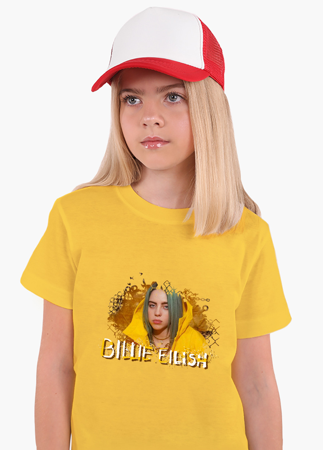 Жовта демісезонна футболка дитяча біллі айлиш (billie eilish) (9224-1215) MobiPrint