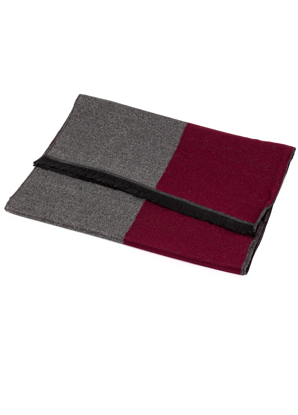 Мужской однотонный шарф серый с карсным LuxWear MS1008 однотонный серо-красный кэжуал полиэстер