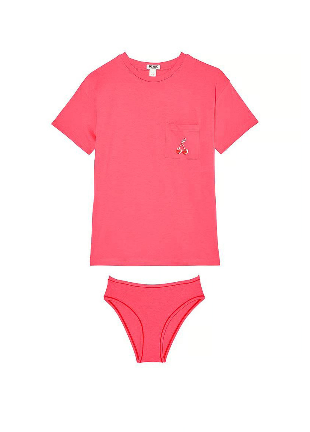 Рожевий демісезонний комплект (футболка, трусики) Victoria's Secret