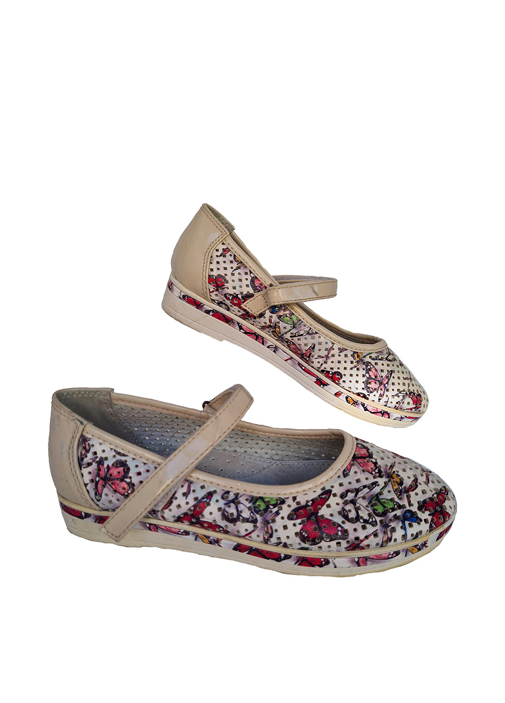 Светло-серые туфли без каблука TOP