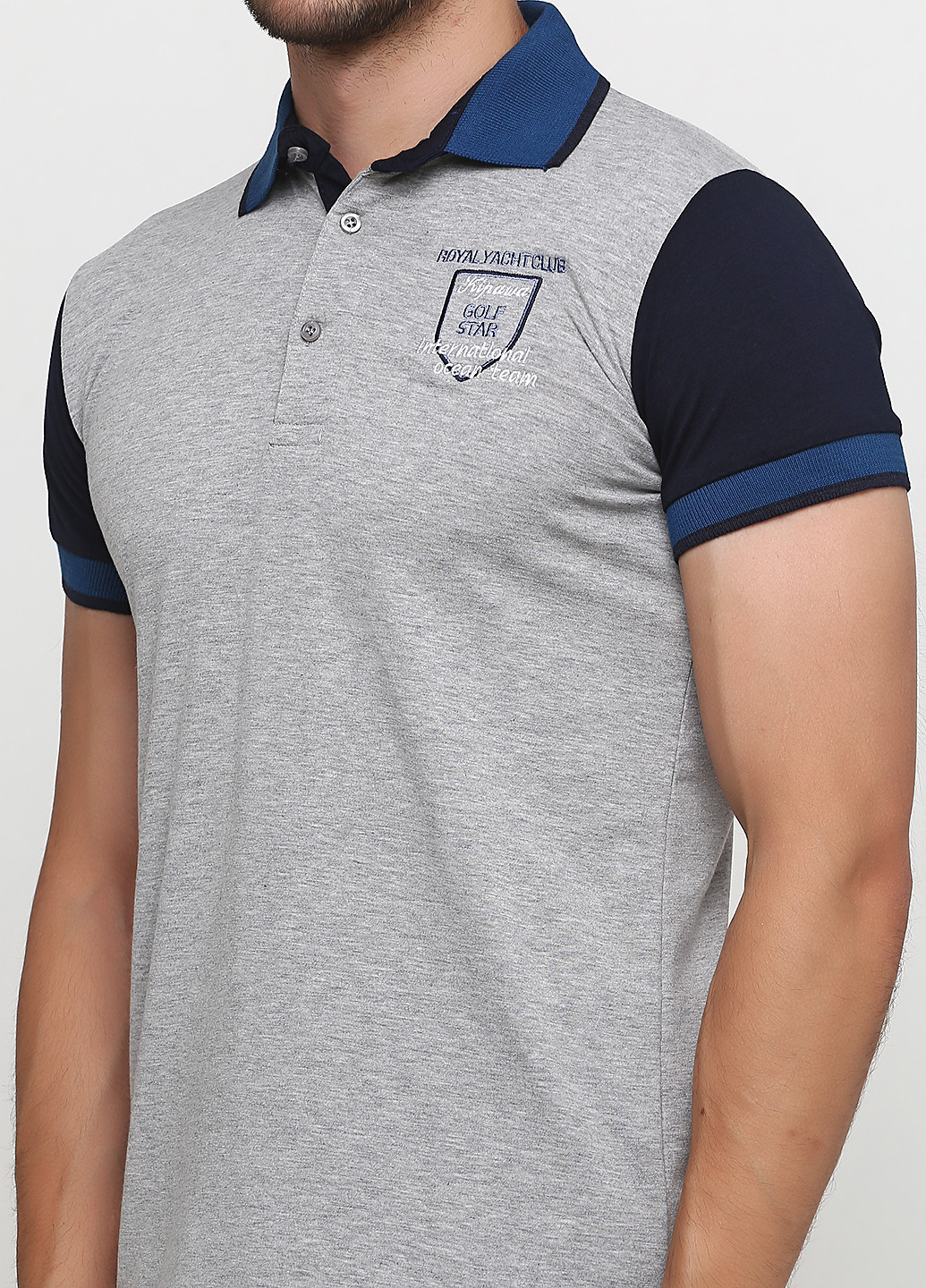Серая футболка-поло для мужчин Golf меланжевая