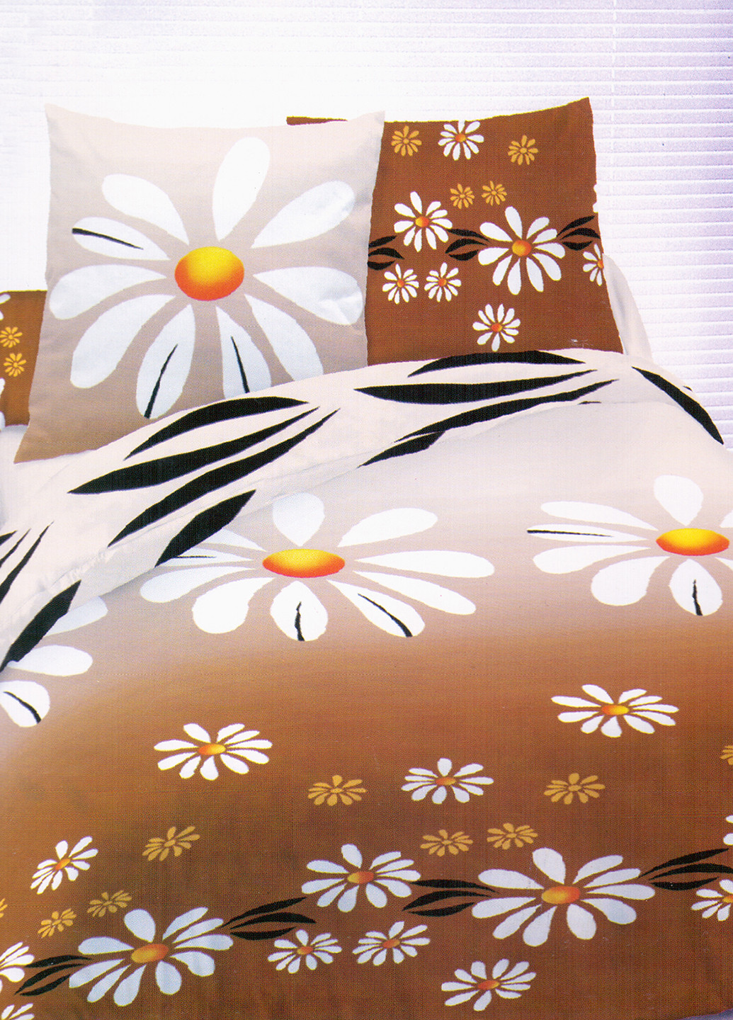 КПБ (семейный) Leleka-Textile цветочное коричневое