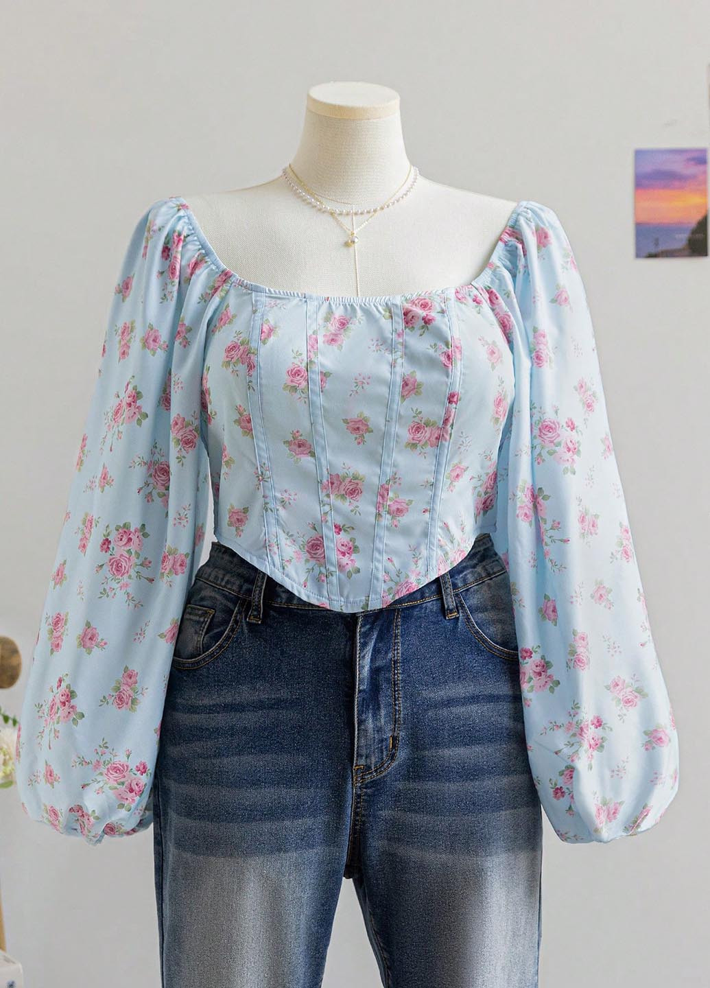 Голубая блуза SHEIN