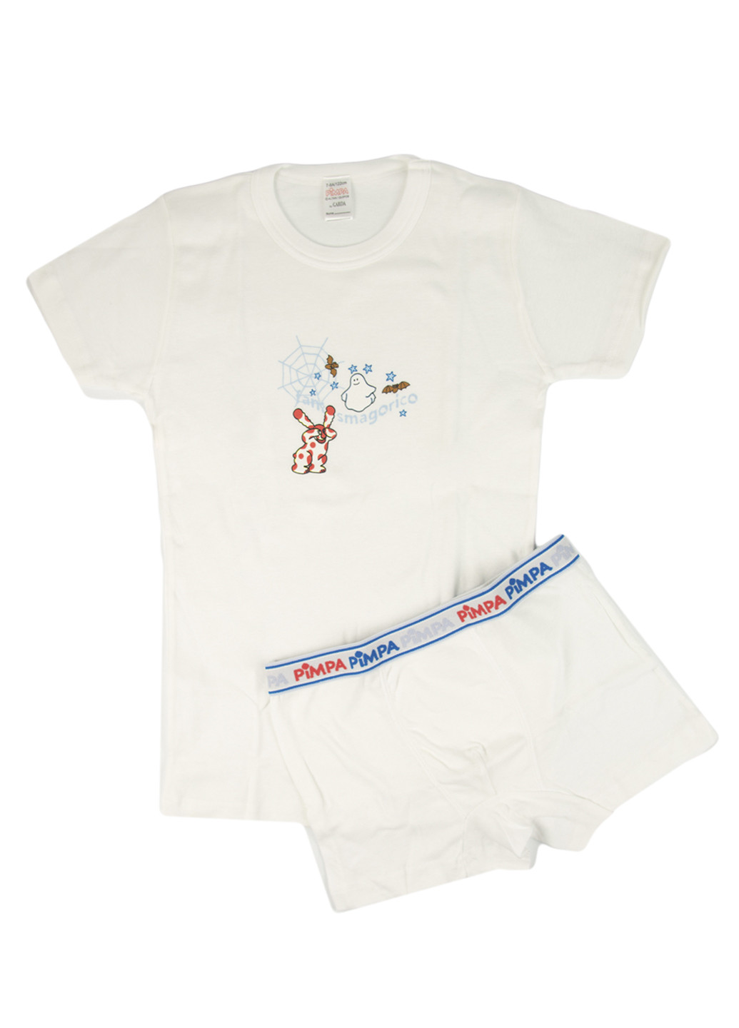 Белый демисезонный комплект (футболка, трусы) Pimpa