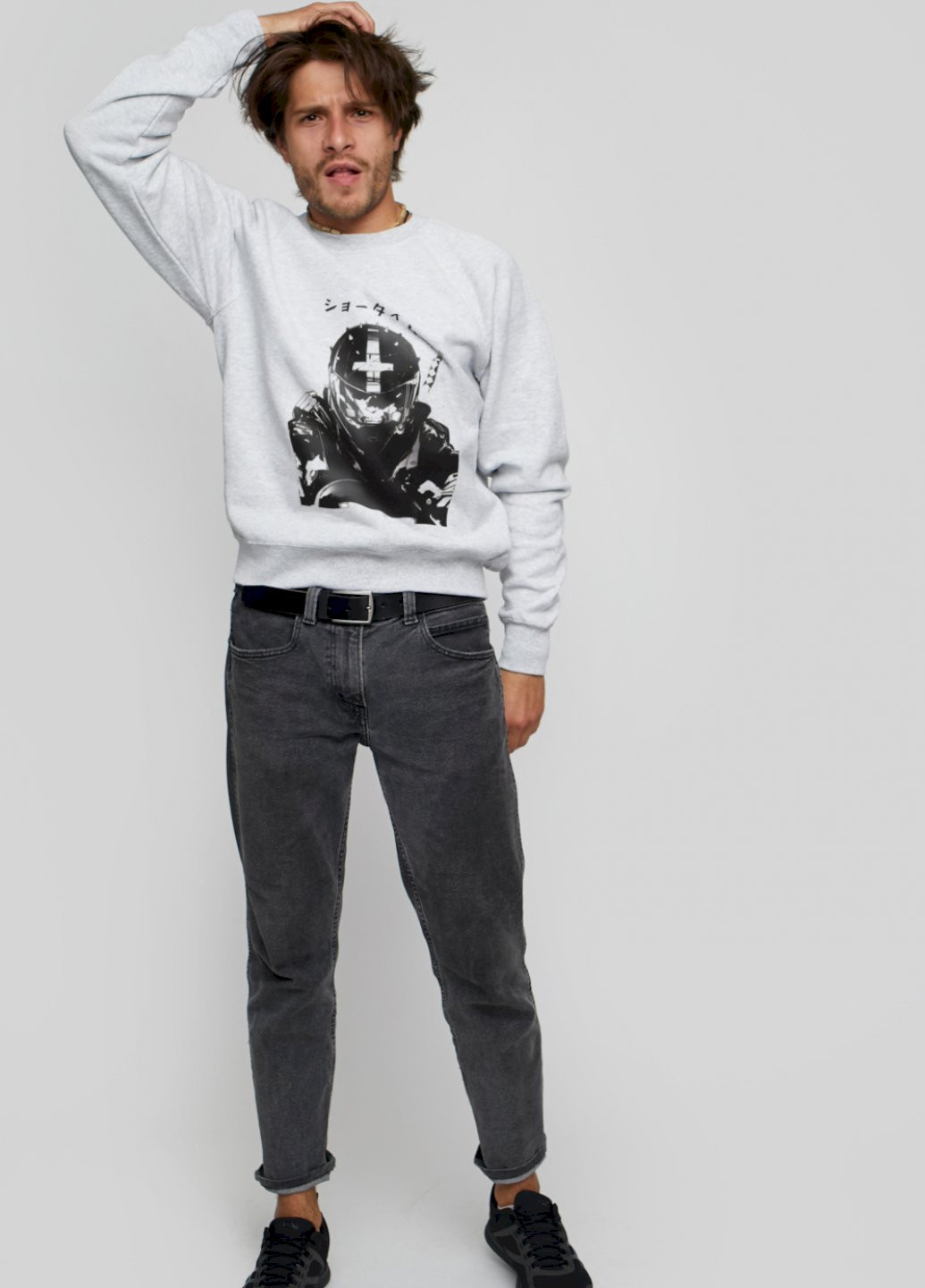 Серый свитшот мужской YAPPI (198688777)