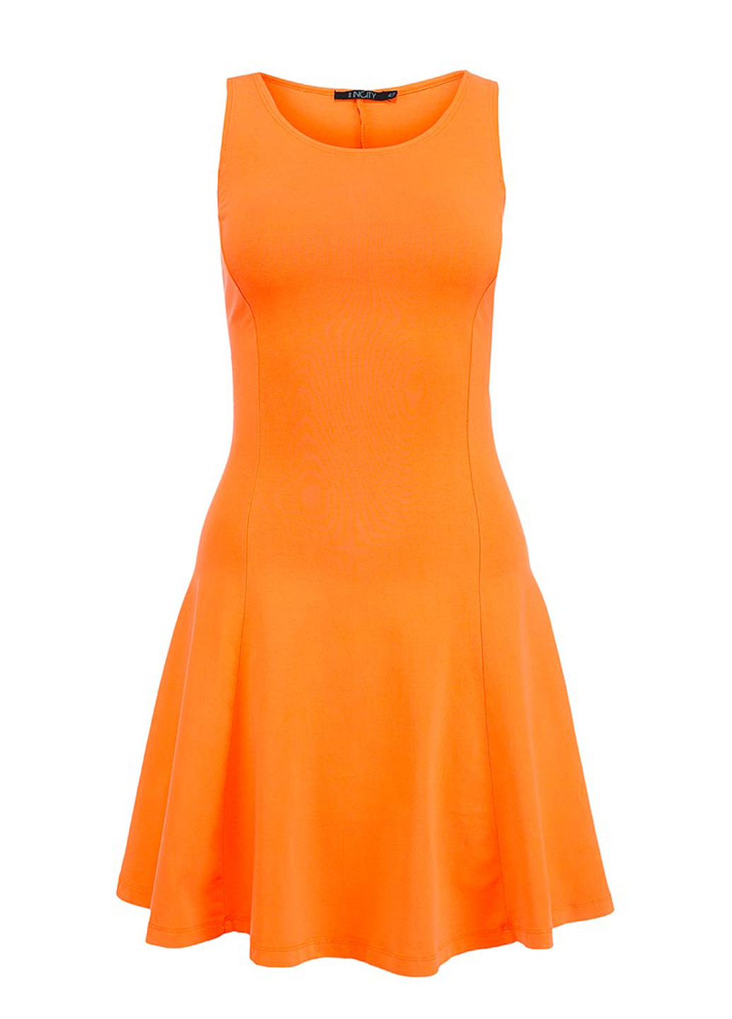 Оранжевое кэжуал платье клеш Incity однотонное