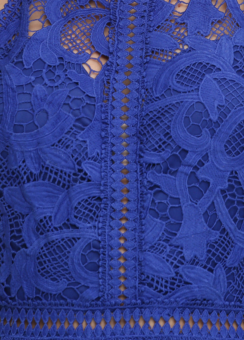 Синее коктейльное платье Lucy Wang однотонное