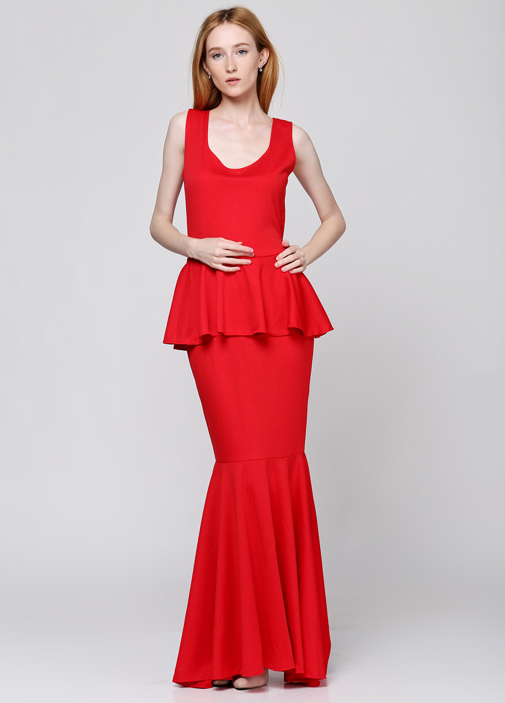Красное вечернее платье Podium однотонное