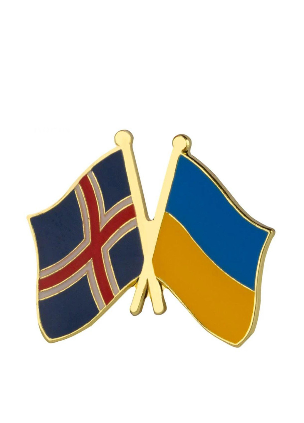 Значок-пін з прапорами України та Ісландії No Brand (306373334)